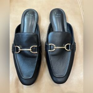 a new day Black Slip-On Loafers with Gold Accent